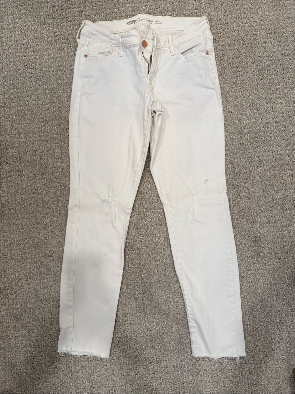 Old Navy White RockStar Low Rise Jeans